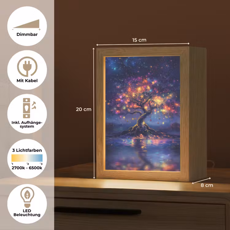 Kosmisch - lichtboom - Kerst - Kleurrijk Light Box met kabel (Tafellamp) klein -USP_DE