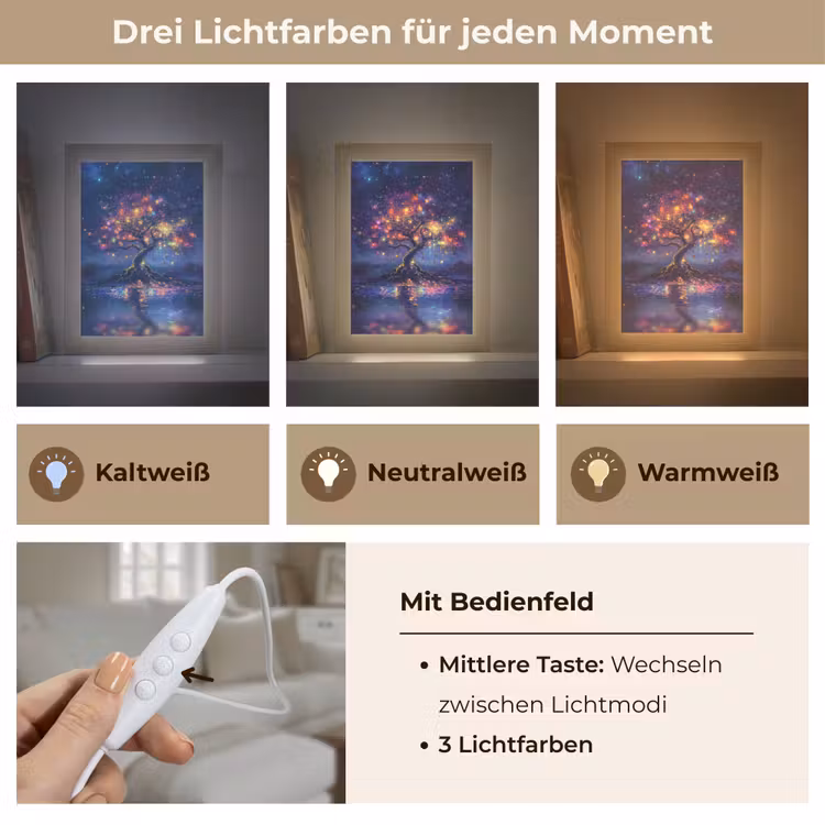 Kosmisch - lichtboom - Kerst - Kleurrijk Light Box met kabel (Tafellamp) klein -USP_lichtkleurDE