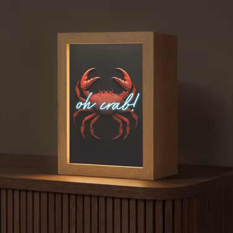 Krab - Rood - Neon - Quote Light Box met kabel (Tafellamp) klein -z3d_website