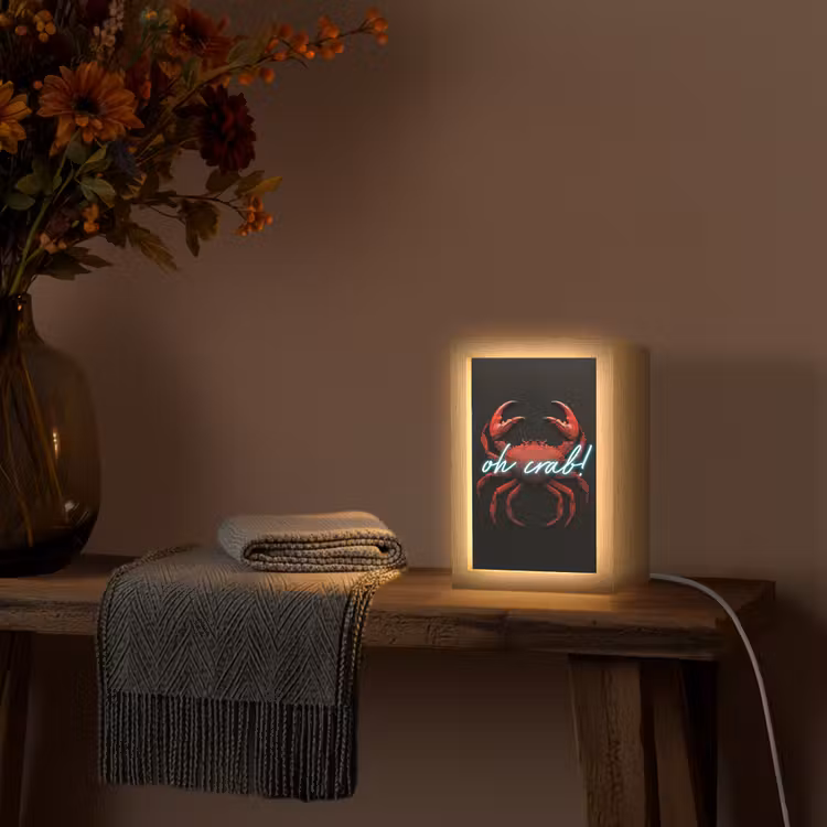 Krab - Rood - Neon - Quote Light Box met kabel (Tafellamp) klein -sfeer4