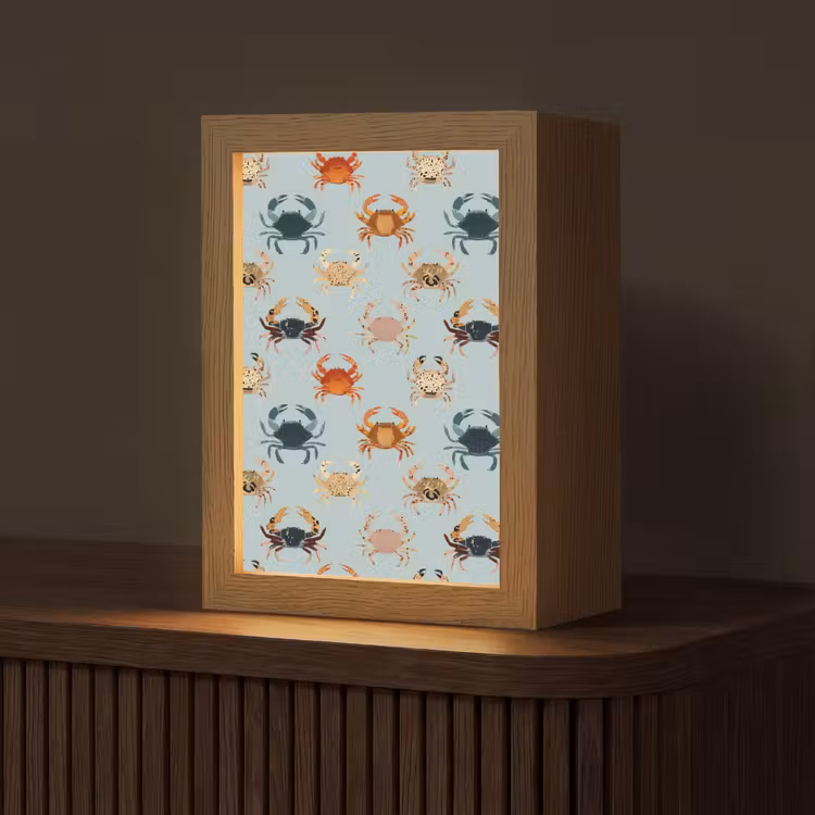 Krabben - Speels - Kleurrijk Light Box met kabel (Tafellamp) klein 925 -z3d_website