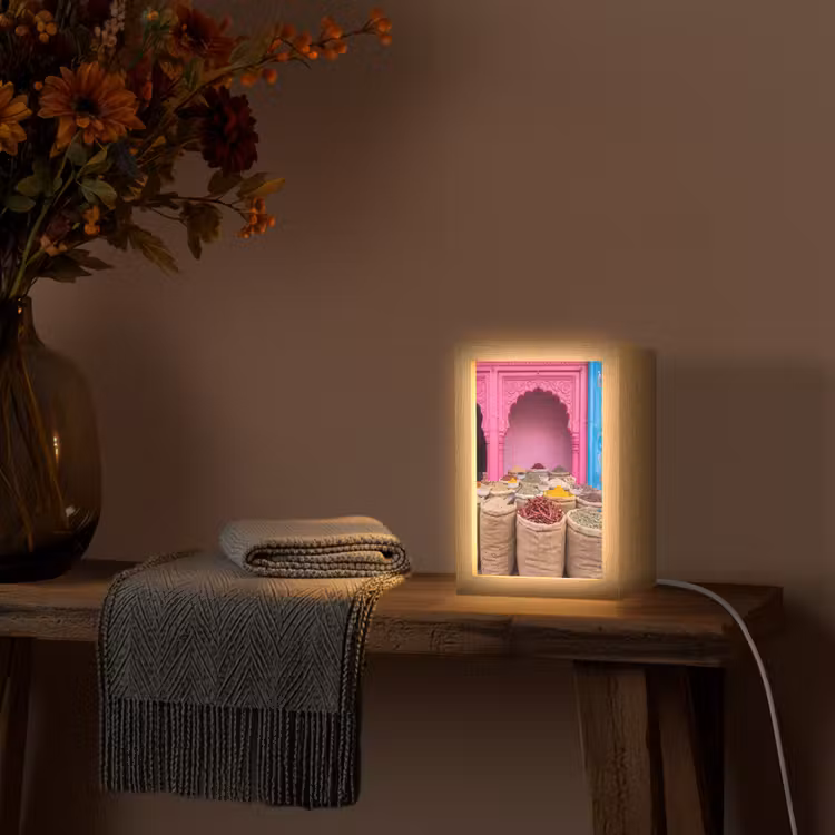 Tischlampe - Kräuter – Markt – Rosa - Kruiden - Markt - Roze Light Box met kabel (Tafellamp) klein