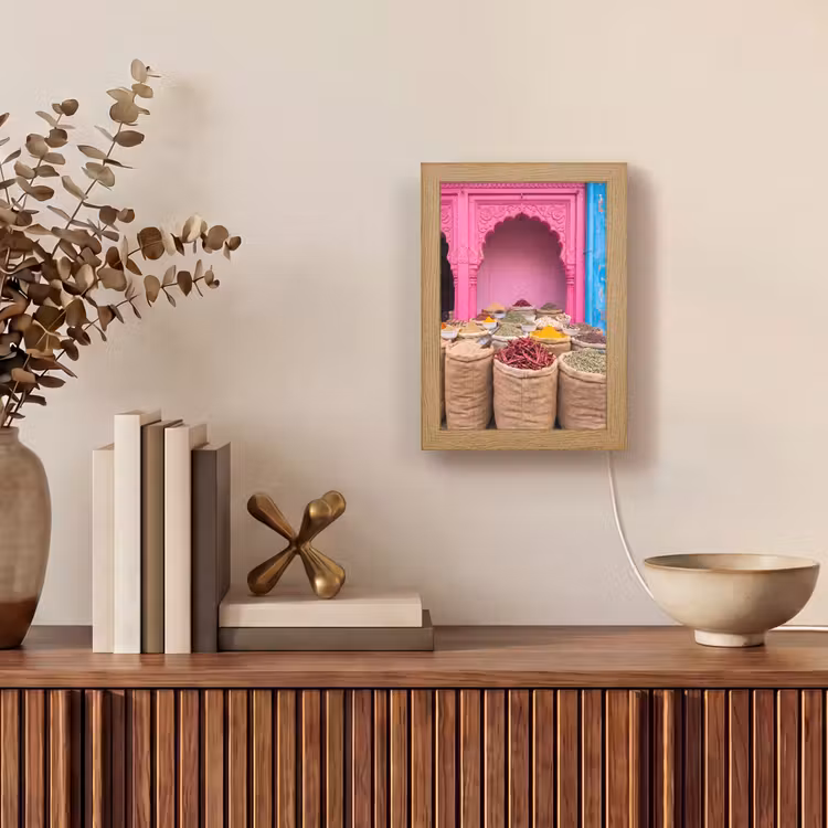 Tischlampe - Kräuter – Markt – Rosa - Kruiden - Markt - Roze Light Box met kabel (Tafellamp) klein