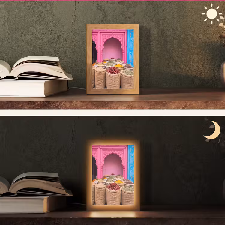 Tischlampe - Kräuter – Markt – Rosa - Kruiden - Markt - Roze Light Box met kabel (Tafellamp) klein
