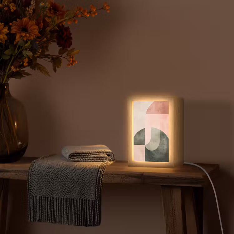 Cirkel - Abstract - Roze Light Box met kabel (Tafellamp) klein -sfeer4