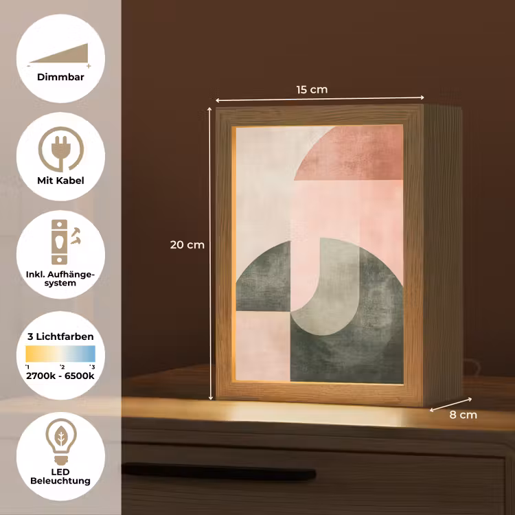 Cirkel - Abstract - Roze Light Box met kabel (Tafellamp) klein -USP_DE