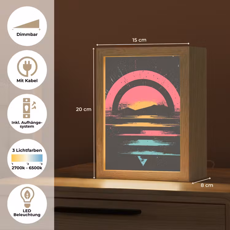 Cirkel - Abstract - Roze Light Box met kabel (Tafellamp) klein -USP_DE