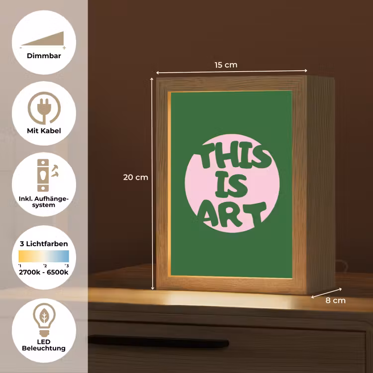 Cirkel - Roze - Tekst - Art Light Box met kabel (Tafellamp) klein -USP_DE