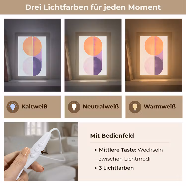 Cirkels - Abstract - Paars Light Box met kabel (Tafellamp) klein -USP_lichtkleurDE