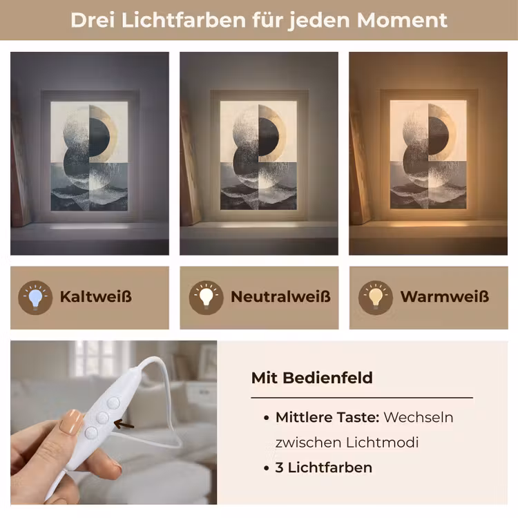 Cirkels - Schaduw - Abstract Light Box met kabel (Tafellamp) klein -USP_lichtkleurDE