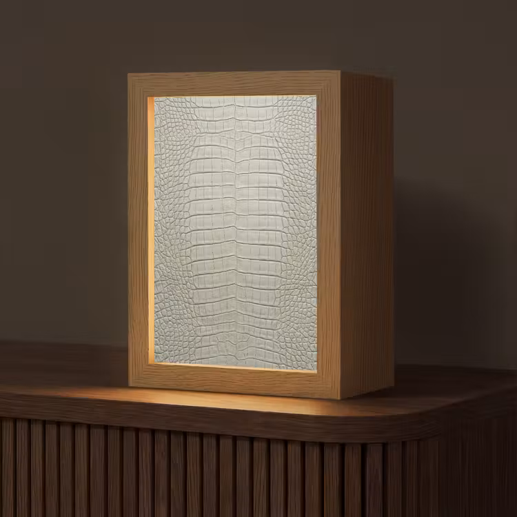 Krokodillenleer - Schubben - Groen Light Box met kabel (Tafellamp) klein -z3d_website