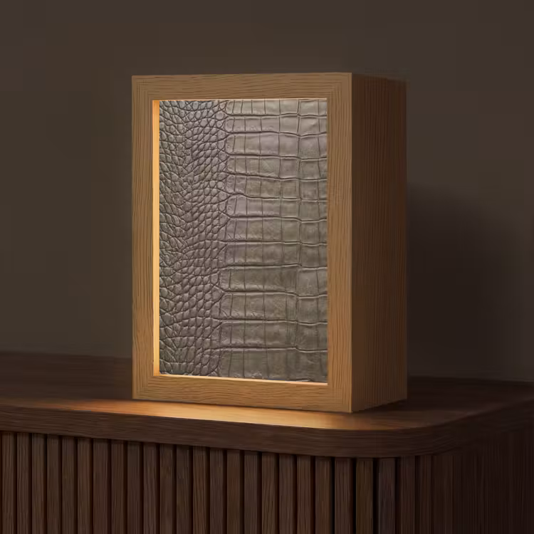Krokodillenleer - Structuur - Groen Light Box met kabel (Tafellamp) klein -z3d_website