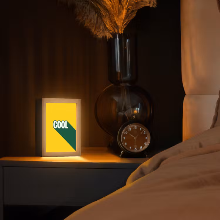 Cool - Geel - Groen Light Box met kabel (Tafellamp) klein -sfeer1