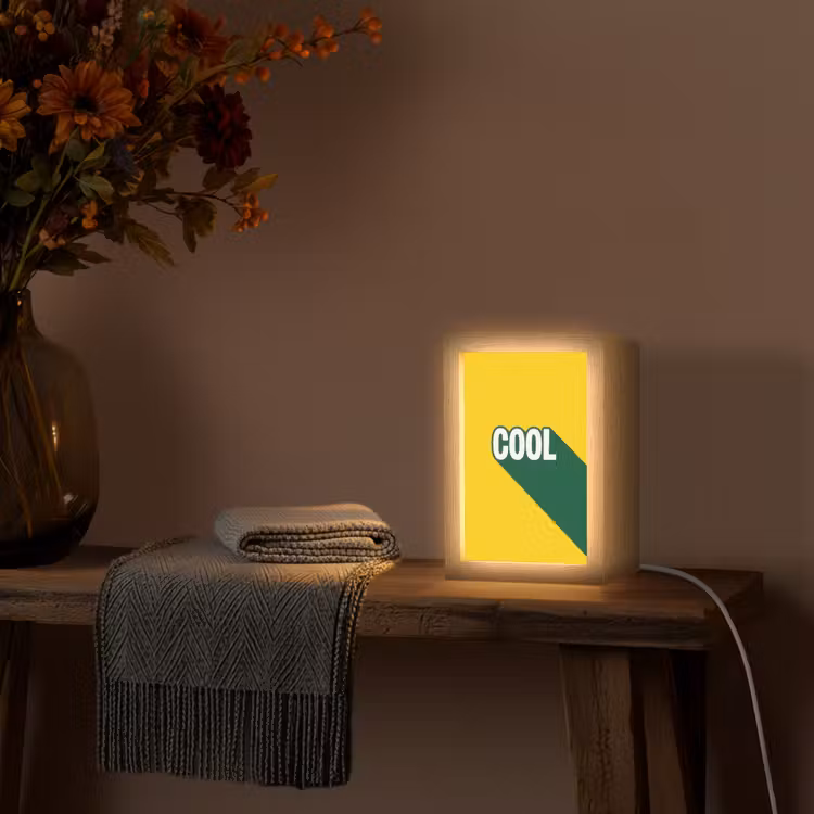 Cool - Geel - Groen Light Box met kabel (Tafellamp) klein -sfeer4