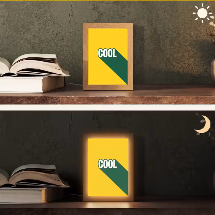 Cool - Geel - Groen Light Box met kabel (Tafellamp) klein -sfeer3