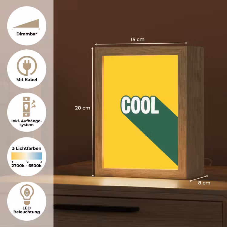 Cool - Geel - Groen Light Box met kabel (Tafellamp) klein -USP_DE