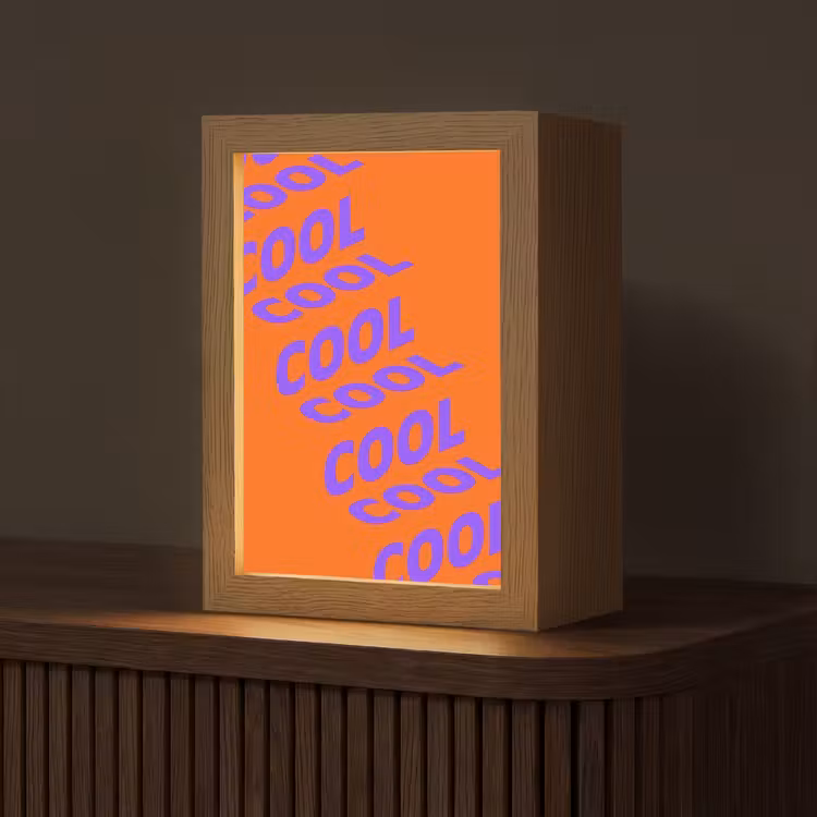 Cool - Paars - Oranje Light Box met kabel (Tafellamp) klein -z3d_website