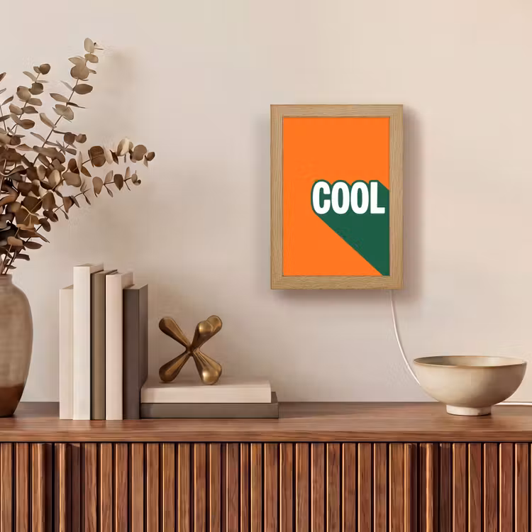 Cool - Oranje - Groen Light Box met kabel (Tafellamp) klein -sfeer2