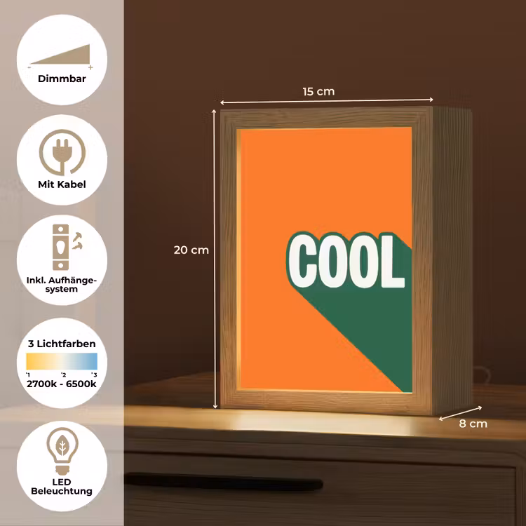 Cool - Oranje - Groen Light Box met kabel (Tafellamp) klein -USP_DE