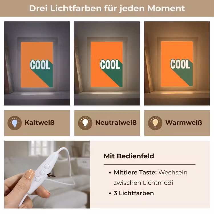 Cool - Oranje - Groen Light Box met kabel (Tafellamp) klein -USP_lichtkleurDE