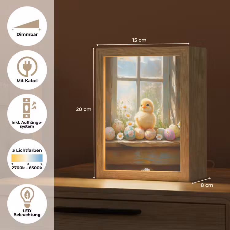 Kuiken - Raam - Paaseieren Light Box met kabel (Tafellamp) klein -USP_DE