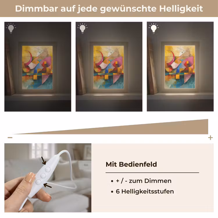Kunst - Abstract - Aesthetic - Kleurrijk - Art Light Box met kabel (Tafellamp) klein -USP_dimbaarDE