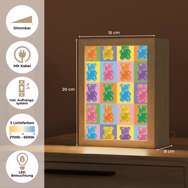 Art- Snoep - Kleurrijk Light Box met kabel (Tafellamp) klein -USP_DE