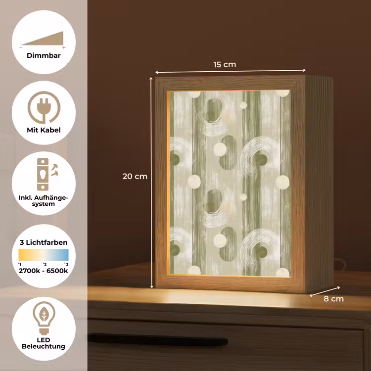 Artistiek - Modern - Groen Light Box met kabel (Tafellamp) klein 925 -USP_DE