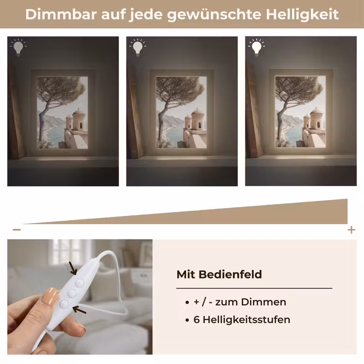 Kust - Klif - Boom - Gebouw Light Box met kabel (Tafellamp) klein -USP_dimbaarDE