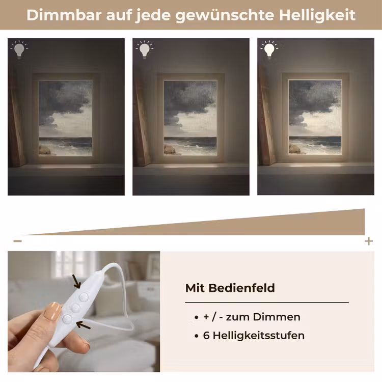 Kust - Golven - Rots - Storm Light Box met kabel (Tafellamp) klein -USP_dimbaarDE