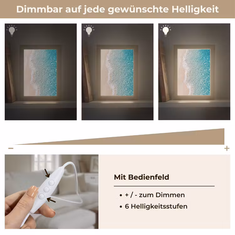 Kust - Zand - Blauw Light Box met kabel (Tafellamp) klein -USP_dimbaarDE