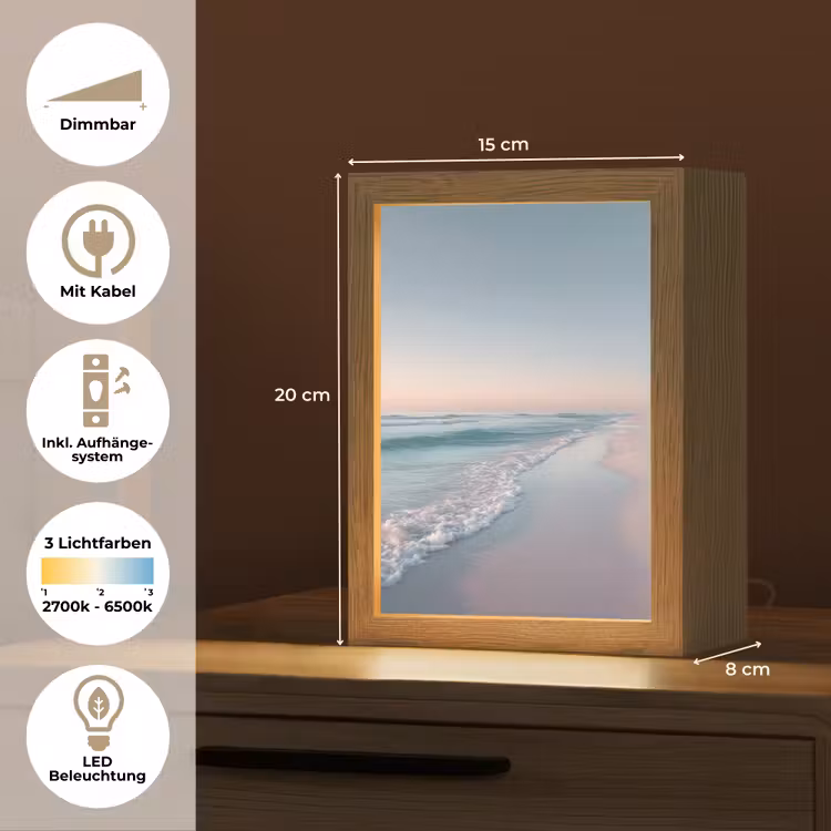 Kustlijn - Pastel - water Light Box met kabel (Tafellamp) klein -USP_DE