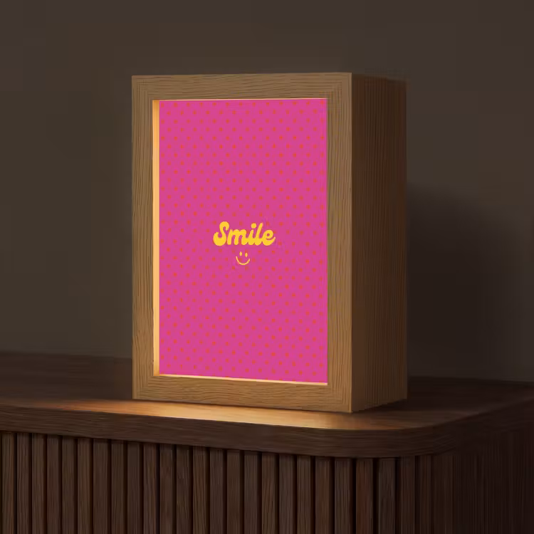 Smile - Stippen - Roze Light Box met kabel (Tafellamp) klein -z3d_website