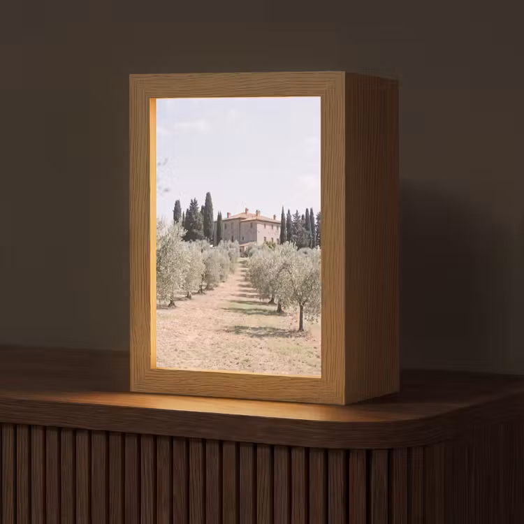 Tischlampe - Landhaus – Olivenbaum – Obstgarten - Landhuis - olijfboom - gaard Light Box met kabel (Tafellamp) klein