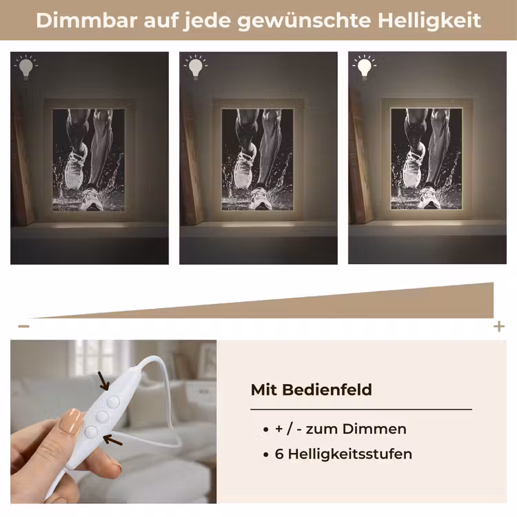 Hardloopschoenen - Rennen - Druppels - Zwart Light Box met kabel (Tafellamp) klein -USP_dimbaarDE