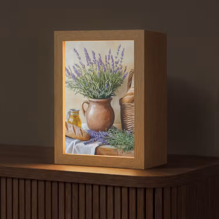 Lavendel - Brood - Stilleven Light Box met kabel (Tafellamp) klein -z3d_website