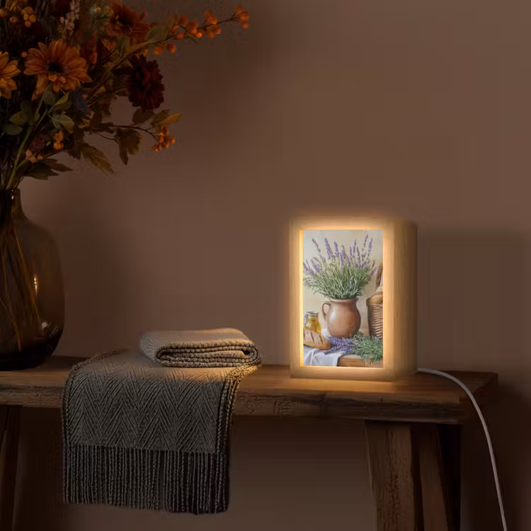 Lavendel - Brood - Stilleven Light Box met kabel (Tafellamp) klein -sfeer4