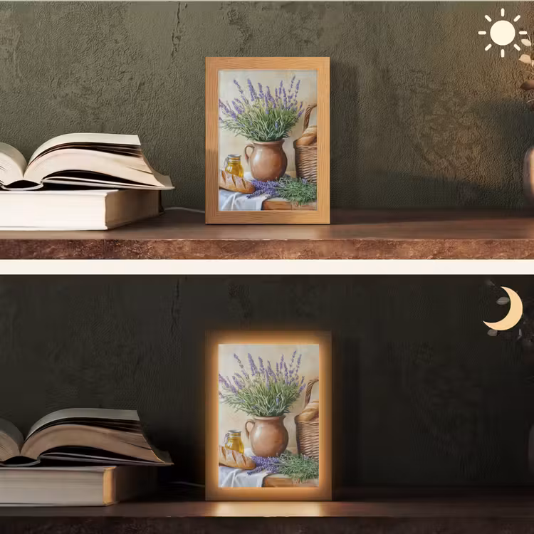 Lavendel - Brood - Stilleven Light Box met kabel (Tafellamp) klein -sfeer3