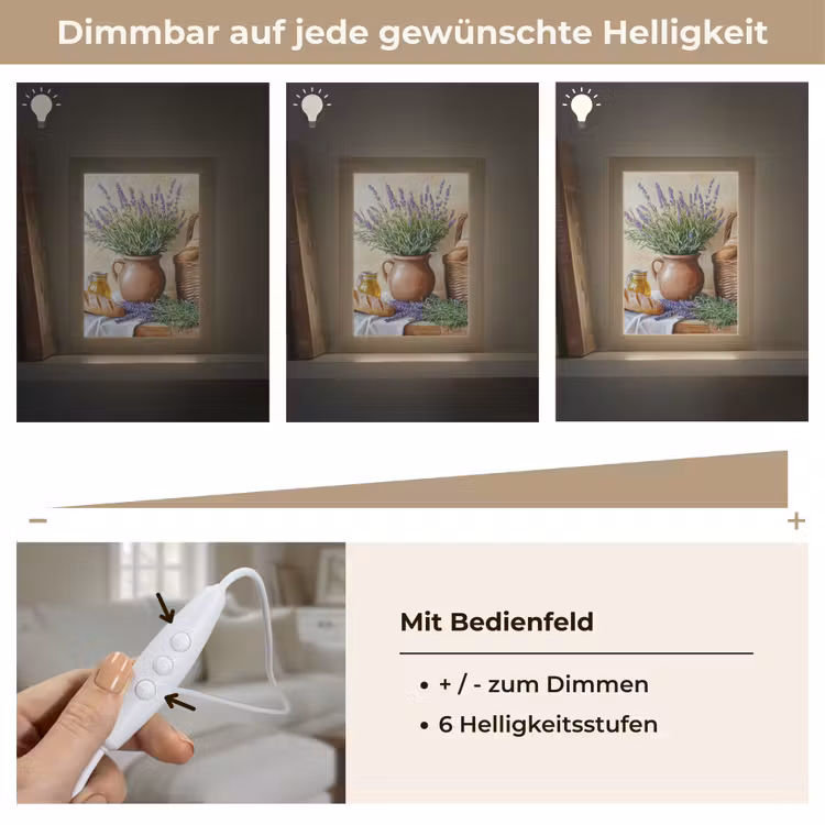 Lavendel - Brood - Stilleven Light Box met kabel (Tafellamp) klein -USP_dimbaarDE