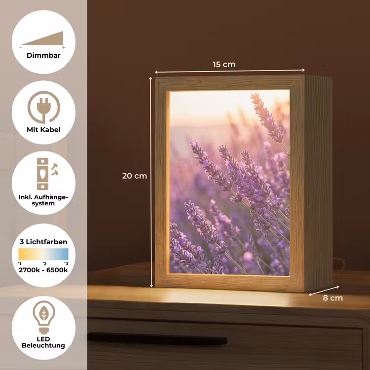 Lavendel - Paars - Zonlicht Light Box met kabel (Tafellamp) klein -USP_DE