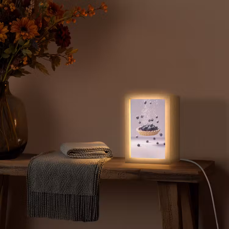 Eten - Taart - Bessen - Blauw Light Box met kabel (Tafellamp) klein -sfeer4