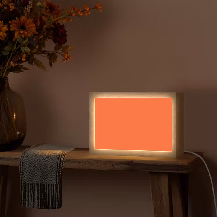 Vivid - Amber - Oranje Light Box met kabel (Tafellamp) klein 924 -sfeer4