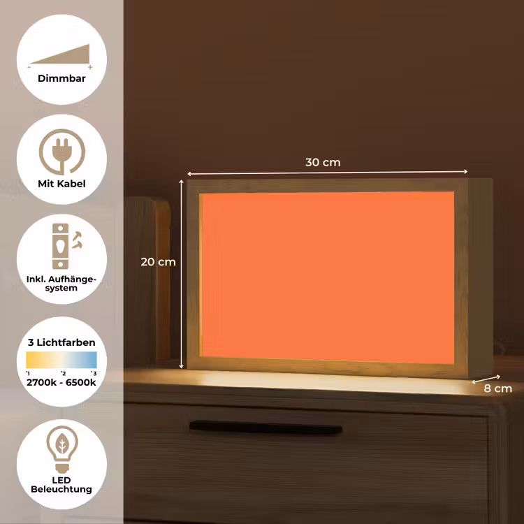 Vivid - Amber - Oranje Light Box met kabel (Tafellamp) klein 924 -USP_DE