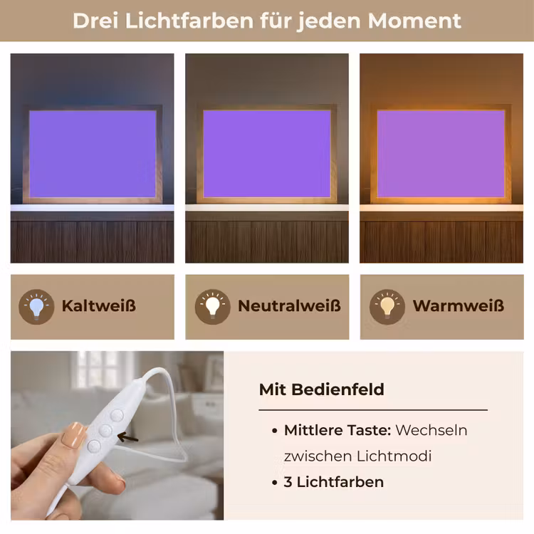 Vivid - Violet - Paars Light Box met kabel (Tafellamp) klein 924 -USP_lichtkleurDE