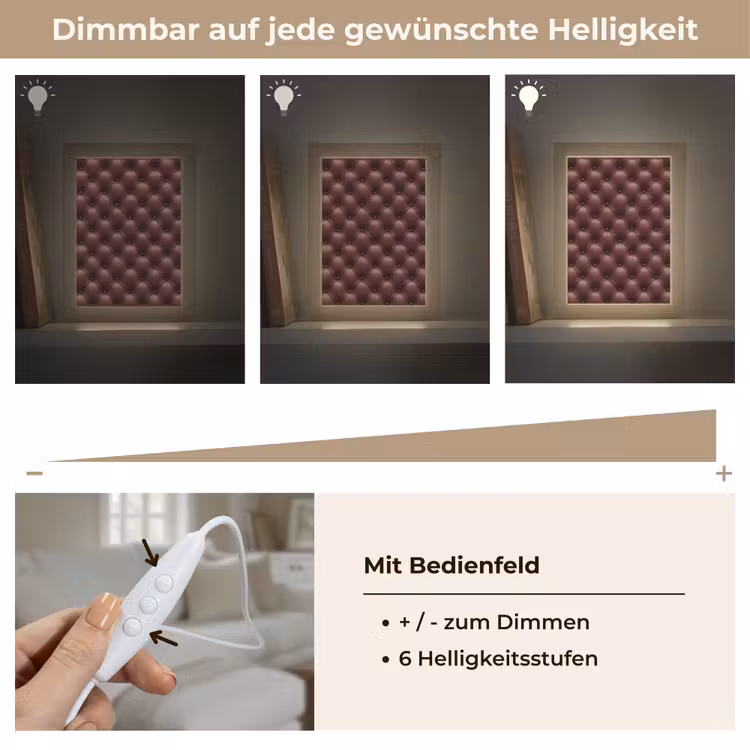 Leer - Patroon - Bordeaux Light Box met kabel (Tafellamp) klein 925 -USP_dimbaarDE