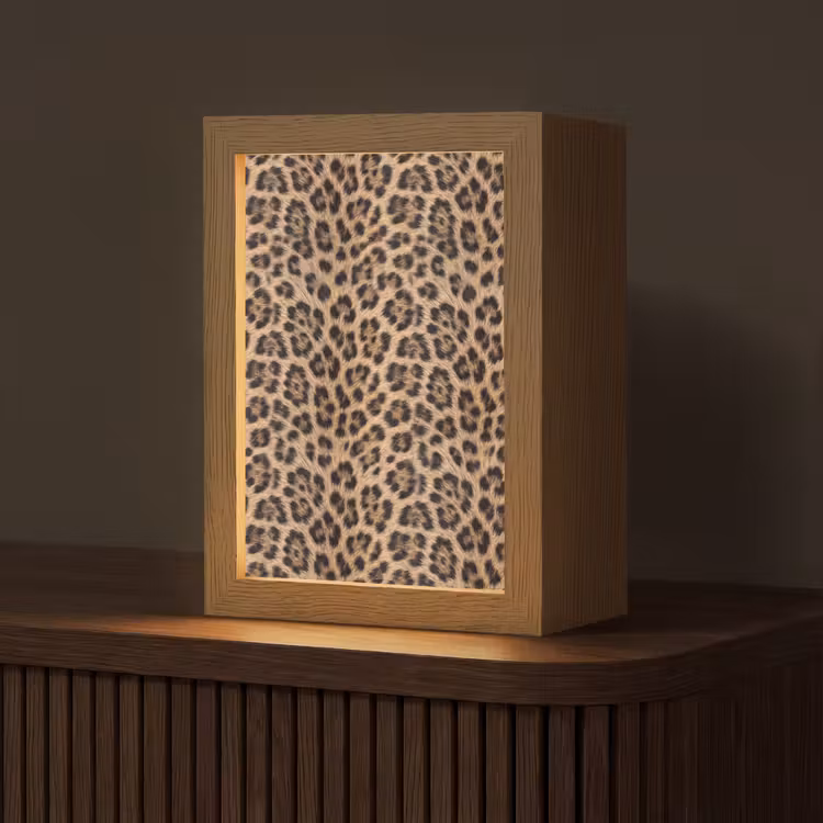 Luipaard - Vacht - Klassiek - Bruin Light Box met kabel (Tafellamp) klein -z3d_website