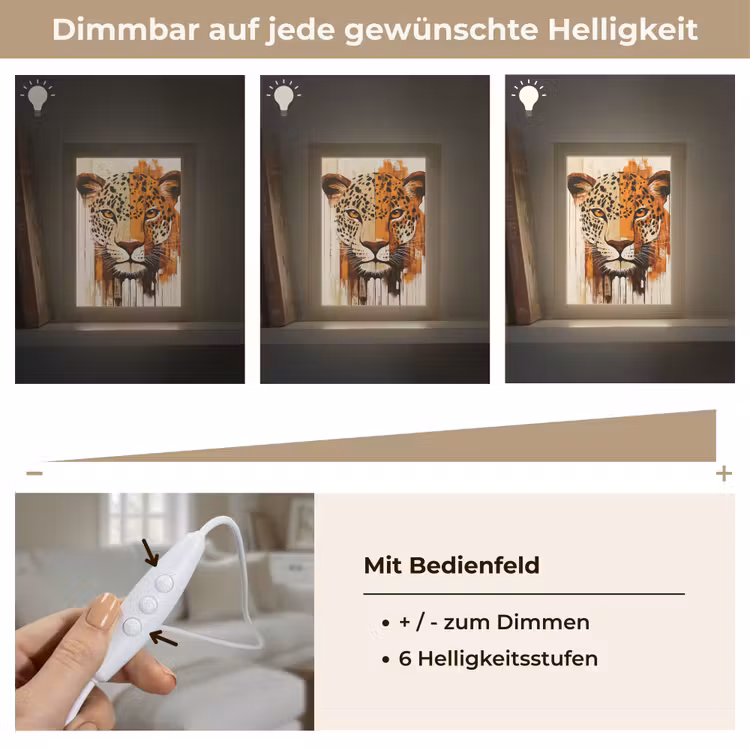 Luipaard - Symmetrisch - Strepen Light Box met kabel (Tafellamp) klein -USP_dimbaarDE