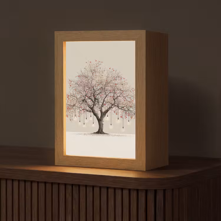 Lichtboom - Winter - Kerst - Meerkleurig Light Box met kabel (Tafellamp) klein -z3d_website