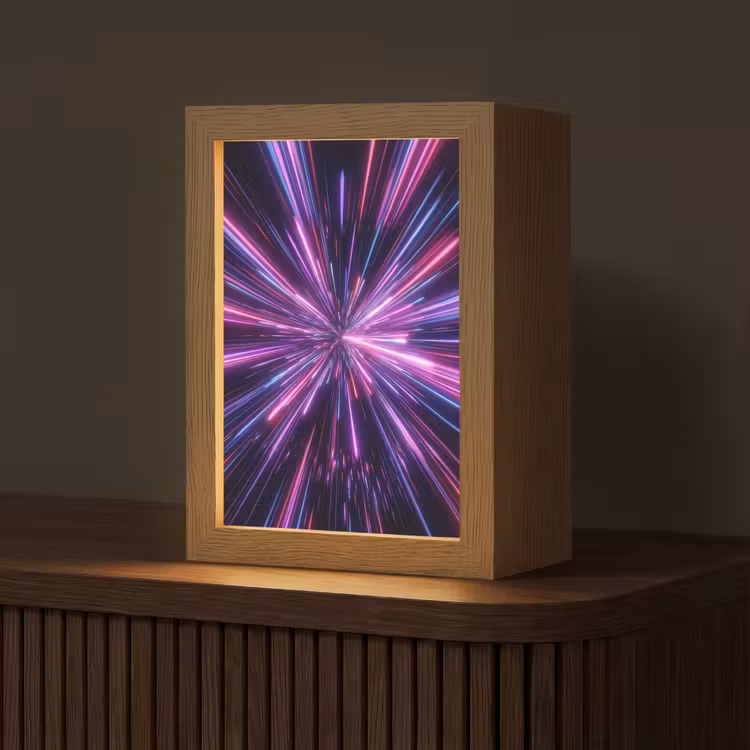 Lichtsnelheid - Ruimte - Roze - Paars Light Box met kabel (Tafellamp) klein -z3d_website