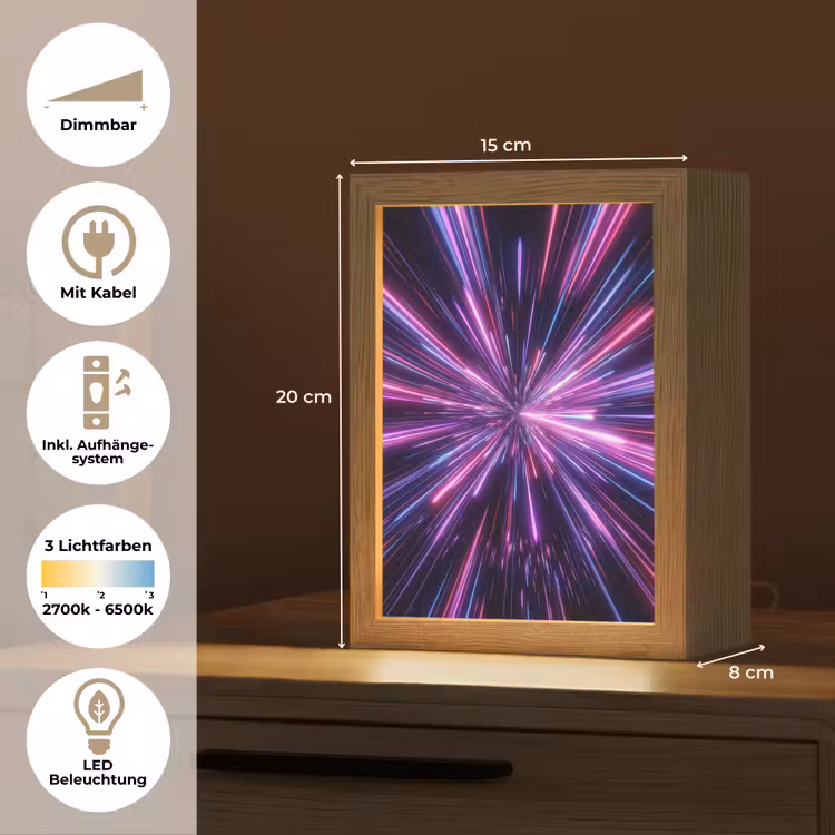 Lichtsnelheid - Ruimte - Roze - Paars Light Box met kabel (Tafellamp) klein -USP_DE